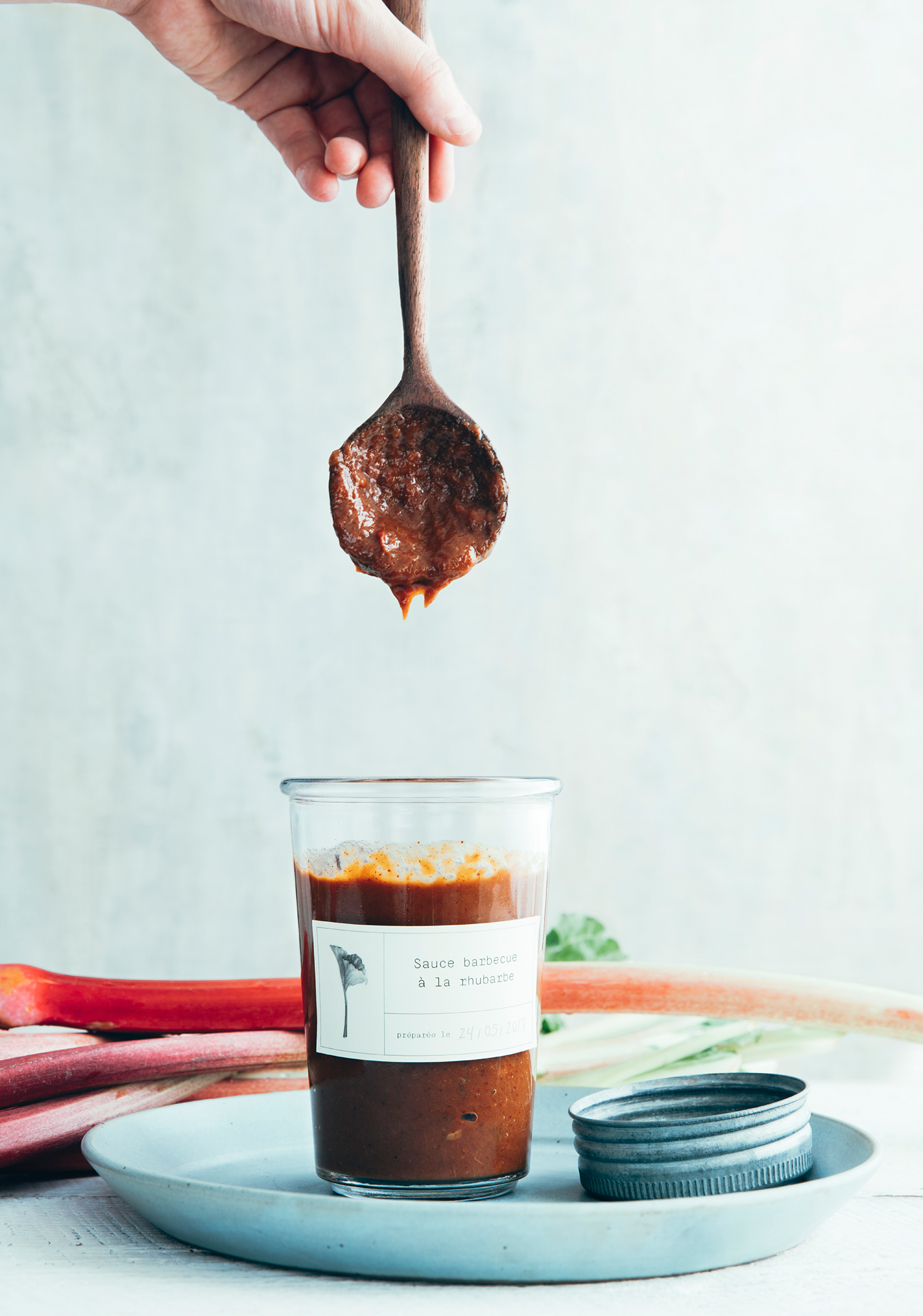 Rhubarb barbecue sauce - Trois fois par jour